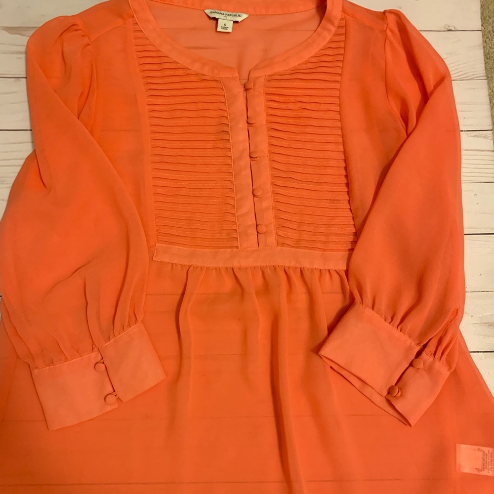 Women’s Small Banana Republic Orange Sheer Top